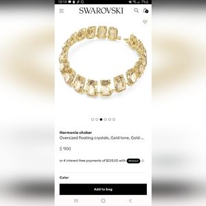 Swarovski choker necklace original price $900! Citrine like color.